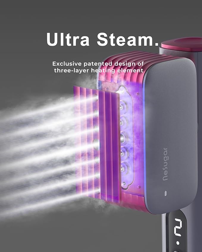 nesugar G2 Pro Smart Handheld Steamer for Clothes – Global Voltage Adaptation, Palm-Sized & Lightweight (0.8lb), Dual Steam Modes, Easy Wrinkle Remover, Auto Shut-Off, for Travel & Home (100-240V)
