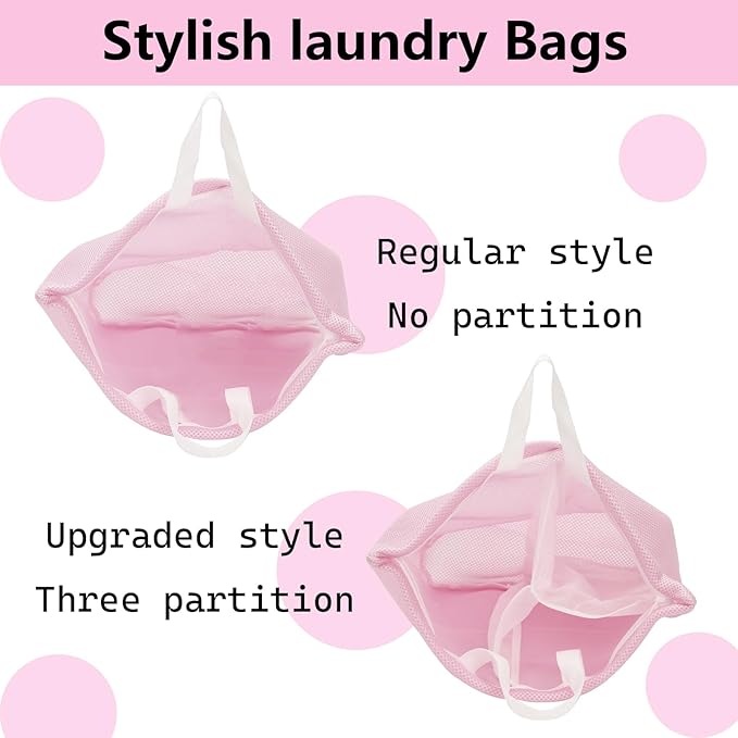 2 Pcs laundry bag with handles mesh laundry bags washing machine laundry totes travel storage and sorting bag for Clothes laundry bag for delicates(Blue2N)