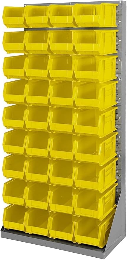Akro-Mils 30240 AkroBins Plastic Storage Bins, Space-Saving Stackable Bins for Garage, Pantry, Craft Organization, 15" x 8" x 7", Yellow, 12-Pack
