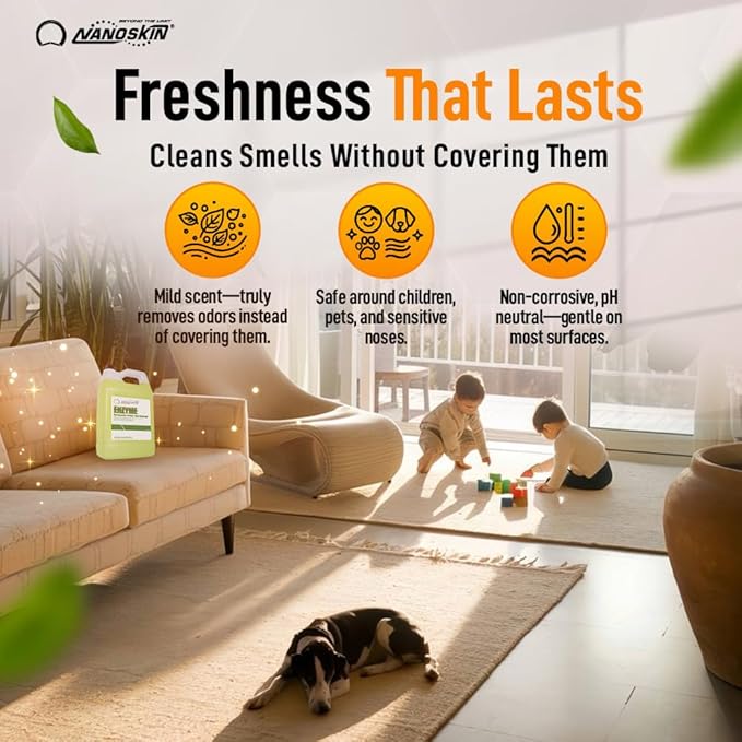 Nanoskin ENZYME Multi-Purpose Cleaner & Odor Eliminator 16 Oz. - Removes Complex Organic Stains, Dirt, Grease, and Grime from Multi Surfaces | For Automotive, Floor, Kitchen, Bathroom, Plumbing