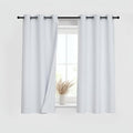 PONY DANCE White 100% Blackout Short Curtains for Kitchen Over Sink 36 inch Long 2 Panels Set, Black Out Small Window Curtains for Bathroom, Thermal Insulated Half Window Cafe Drapes, 42" W x 36" L