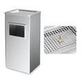 BEAMNOVA Trash Can Indoor Outdoor Metal Stainless Steel Commercial Garbage Can Industrial Garbage Enclosure Inside Cabinet with Lid Waste Container, Color Metallic, 31*25*61 cm / 12.2*9.8*24 in