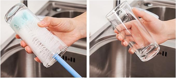 2 Pack Long Bottle Cleaning Brush for Long and Narrow Neck Beer, Wine, Kombucha, Bottles,Nalgene, Pitcher, Carafe, Glass Jars, Brewing Bottle Cleaner,Easy to Clean Corner, 15 to18.5 inch