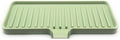 Happitasa Silicone Soap Dish Tray and Sponge Holder with Drain Chute | Bathroom and Kitchen Sink Organizer Caddy (Pistachio, 9"x3.5", 5.6 Ounces)