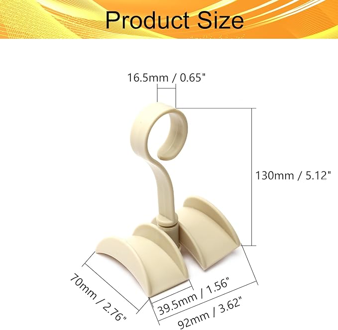 Rotating Belt Hanger 360°Rotatable Organizer 4 Hangers for Drying Towels Bras Clothes Gloves Plastic Laundry Sock Drying Hanger Beige 5Pcs