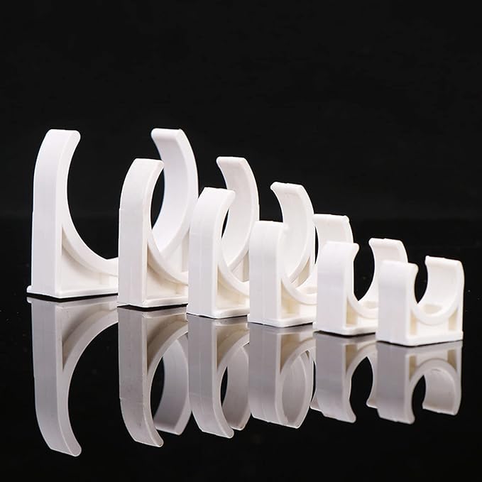 100 Pcs U-Shaped PVC Water 16mm Pipe Clamps Clips, U-Shaped Buckles Fit for 1/2" (16mm) Water Pipes and TV Trays Tubing Hose Hanger Support Pex Tubing （White 16mm）