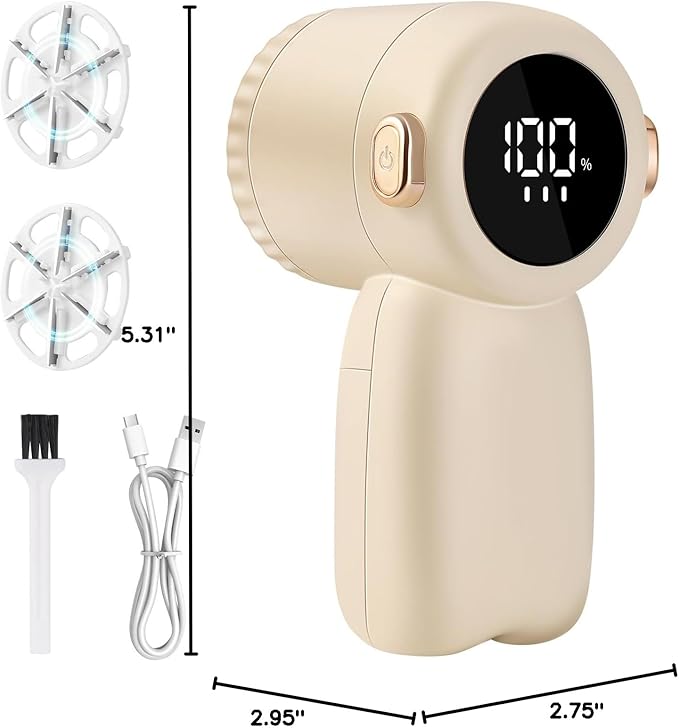 Rechargeable Fabric Shaver,Electric Lint Remover with Digital Display,3-Speeds Sweater Shaver for Clothes and Furniture (Beige)