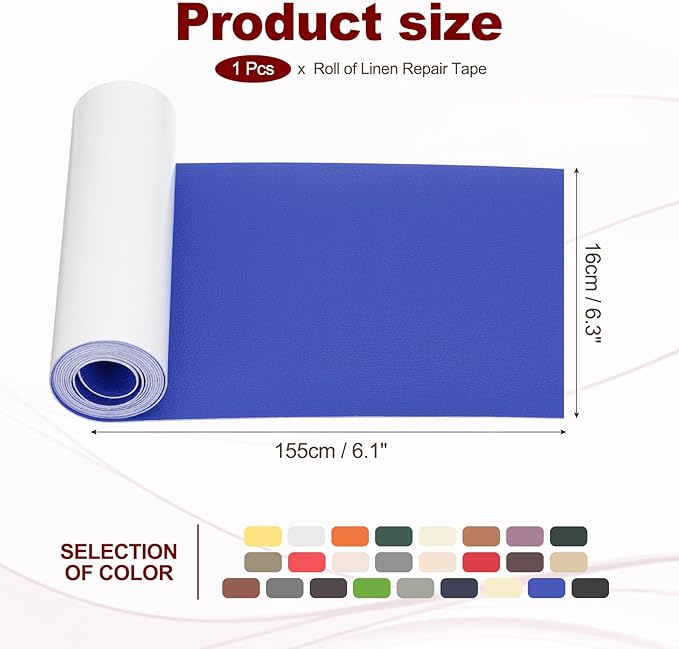 PATIKIL Leather Patches Tape for Furniture, 6.3 x 61 Inch Self Adhesive Vinyl Leather Repair Kit Cover Sheet for Couch, Sofa, Car Seats, Office Chair, Dark Blue