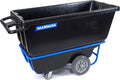 Tilt Truck, 1/2 Cu. Yd. Capacity Dump Cart with Non-Marking 12” Wheels & 5” Casters & Forklift-able Frame for Jobsites, 850 lbs, Trash Cart with Wheels DUC12T-F-NM-04PK (4-Pack)