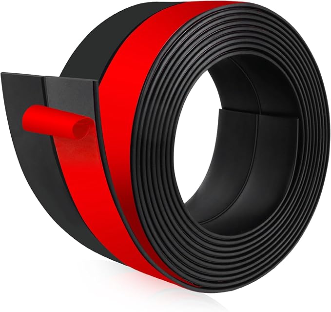 Weather Stripping Door Draft Stopper Flexible Self Adhesive Silicone Door Seal Strip for Glass Doors Windows and Shower Glass Gaps, 2 Inch Wide X 10 Feet Long, Black