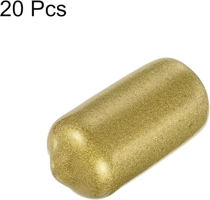 uxcell 20pcs Rubber End Caps 10.5mm ID Vinyl Round Tube Bolt Cap Cover Thread Protectors Gold