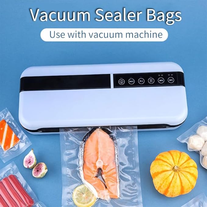 Premium Vacuum Sealer Bags 100 Quart 8" x 12", Pre-cut food saver bags, BPA Free & Heavy Duty Vacuum Freezer Bags. Commercial Grade, Sous Vide, Seal a Meal