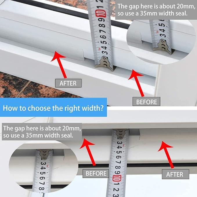 TAROSE Weather Stripping, Silicone Door Seal Strip Door, Window, Transparent 16 Feet Long (Width 35mm)