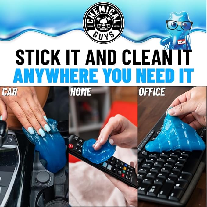 Chemical Guys Sticky Icky Car Cleaning Gel, Green Apple Scent - Detailing Gel for Vents, Keyboards, and More, 100g, 4 Pack