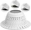 zaa Bathtub Drain Hair Catcher, Premium Silicone Collapsible 1 Pack Drain Protector for Pop-Up and Regular Drains of Shower, Tub, Bathroom, Sink, Light Gray