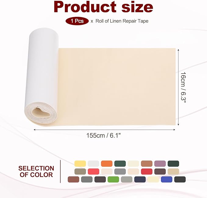 PATIKIL Leather Patches Tape for Furniture, 6.3 x 61 Inch Self Adhesive Vinyl Leather Repair Kit Cover Sheet for Couch, Sofa, Car Seats, Office Chair, Rice White