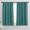 RYB HOME Bedroom Window Curtains, Heat Cold Insulated Drapes for Energy Cost Saving Washable Curtain Set for Living Room Family Engagement Bathroom Sunroom, 42 x 54 inches Long, Teal, 1 Pair