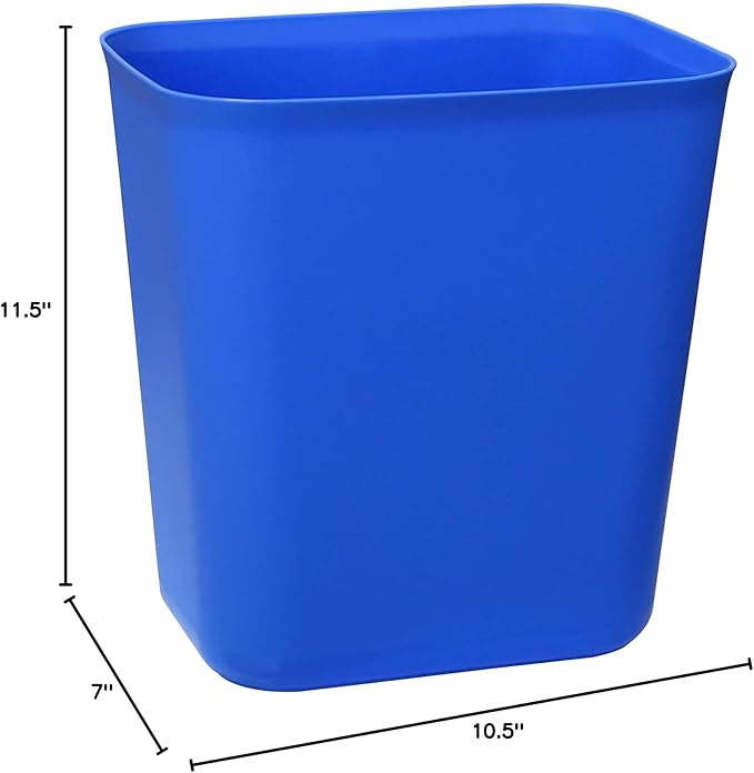 Nipogear 3 Gallons Efficient Trash Can Wastebasket, Fits Under Desk, Kitchen, Home, Office (Blue, 3 Gallons)