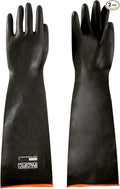 PACIFIC PPE Heavy Duty Latex Chemical Gloves, Strong Acid Resistance Rubber Gloves, Against Alkali and Oil, 22", 1 Pair