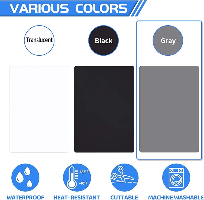 Warome Silicone Mats for Kitchen Counter, 36"X 23.6" Heat Resistant Mats for Countertop, Extra Large Silicone Countertop Protector Mat, Nonstick Counter Mat For Baking/Pastry/Crafts-Gray