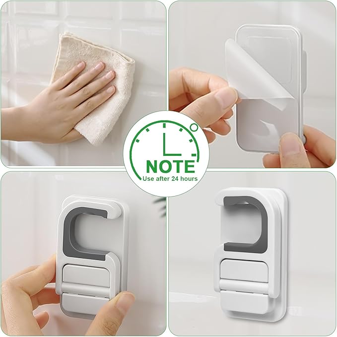 6 pack Broom Holder Wall Mount Mop Holder Broom and Mop Gripper Self Adhesive Peel and Stick Anti-Slip Mop Handle Hanger Household Cleaning Organizer, Holds up to 6 lb