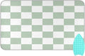 Checkered Green and White Png Ironing Mat Thickened Ironing Blanket Travel Portable Double-Side Using Ironing Pad Travel Isolate Heat Pad Cover for Washer Dryer Table Top Countertop 27.6x47.2in