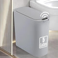 5 Gallon Motion Senor Bathroom Trash Can with Lid, Automatic Garbage Can Touchless, Smart Plastic Waste Basket for Narrow Spaces, Bathroom, Office, Bedroom, Living Room (Gray)