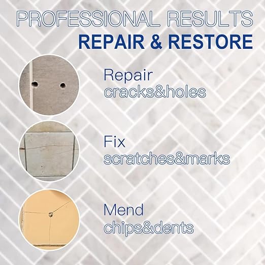 Tile Repair Kit, Ceramic Tile Chip Repair Kit(Color Match), Porcelain Repair Kit with Super Strong Adhesion, Fix Chips, Cracks and Holes on Ceramic Tile, Porcelain, Acrylic, Fiberglass, Enamel