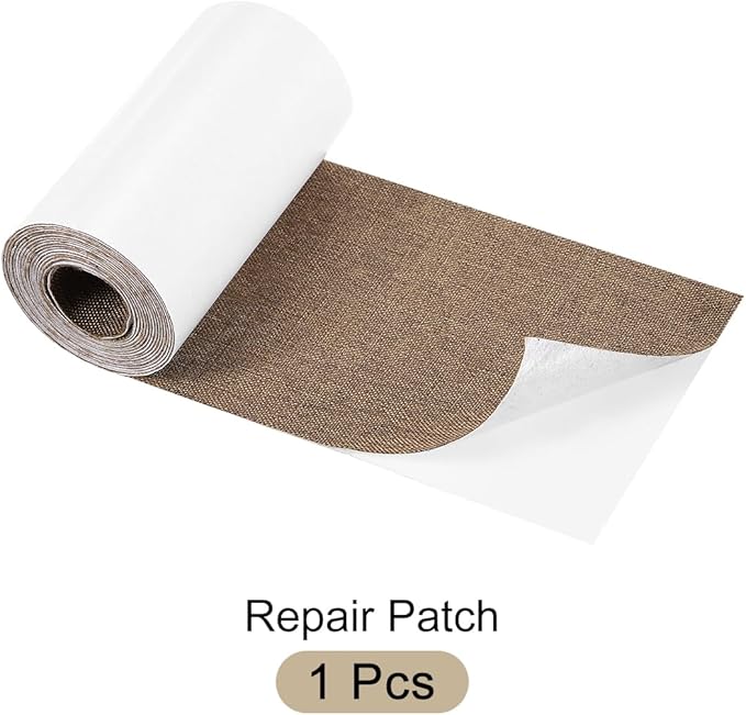 Repair Patches Repair Tape Self-Adhesive DIY Repair Patch Linen Gear Patch for Sofa, Furniture, Chair, Clothing,Tents,3.5x79 Inch,Brown