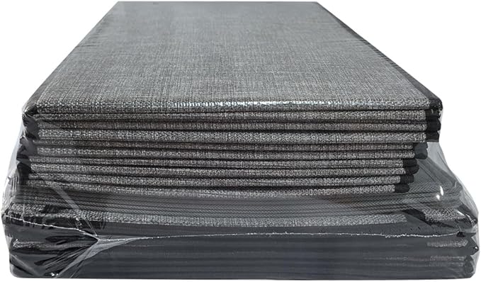 Clothing Storage Bins, Blanket Baskets for Shelves, Fabric Cubes with Handles and Lids, Decorative Linen Closet Organizers Boxes, Gray, 5 Pack, 16.5 x 11.8 x 10.2 Inch