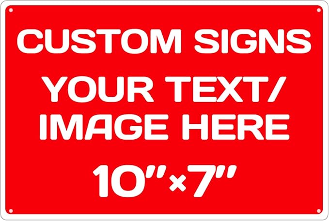 Personalized Aluminum Metal Signs - Weatherproof, Custom Text & Picture, Multiple Sizes, Hazard, Garden, Custom Door, Business Signs