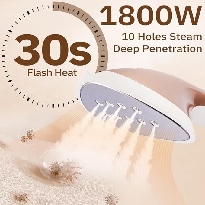 Steamer for Clothes,1800W Standing Garment Steamer with Adjustable Double Rod,Flat and Hanging Ironing,Clothes Steamers with 10 Ironing Modes,30s Fast Heat-up