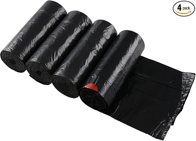1.5 Gallon Drawstring Trash Bags, Small Black Garbage Bags, 208 Bags