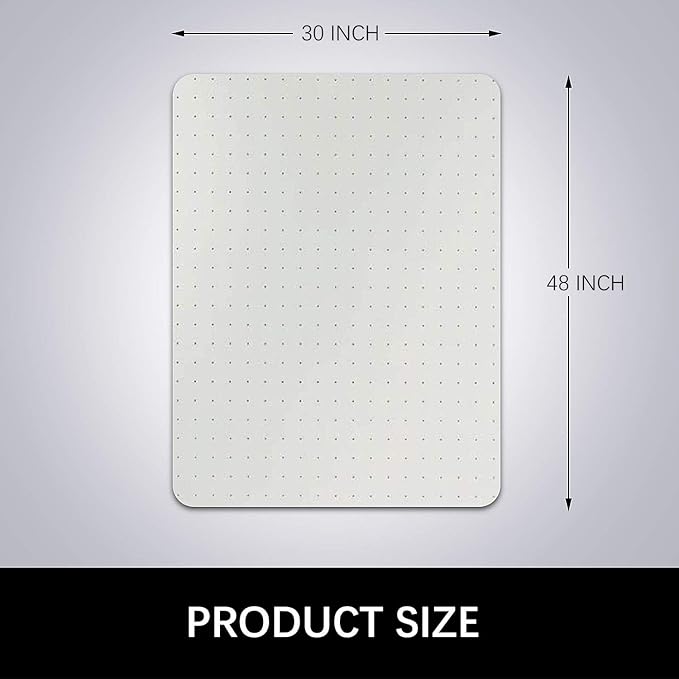Kuyal Desk Chair Mat for Carpet, 30'' x 48'' Rectangle Transparent Mats for Chairs Good for Desks, Office and Home, Easy Glide, Protects Floors for Low and No Pile Carpeted Floors