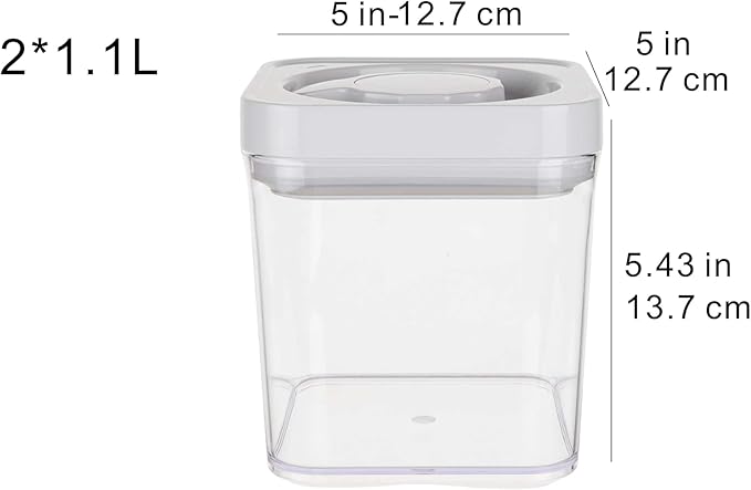 Amazon Basics Airtight Food Storage Containers, BPA Free, with Twist/Turn Lids, for Kitchen Pantry Organization, 10-Piece Square Set, Clear Plastic