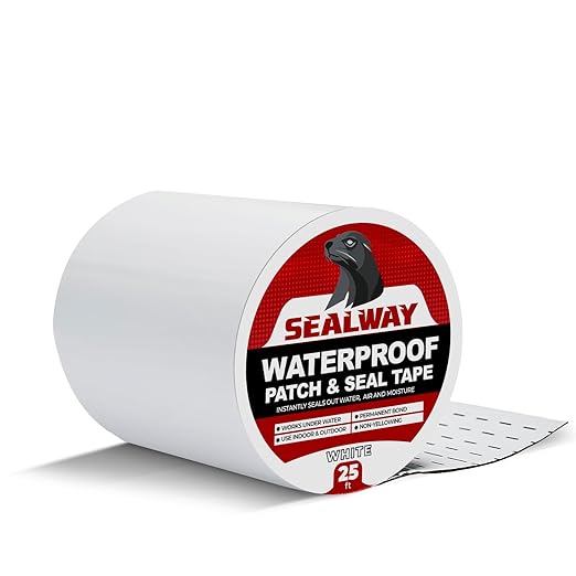 White RV Roof Sealant Tape, 6" x 25' Waterproof Repair Seal Tape – Extra Thick, UV-Resistant, Weatherproof Patch for Permanent Leak Sealing on RVs, Trailers, and Mobile Homes