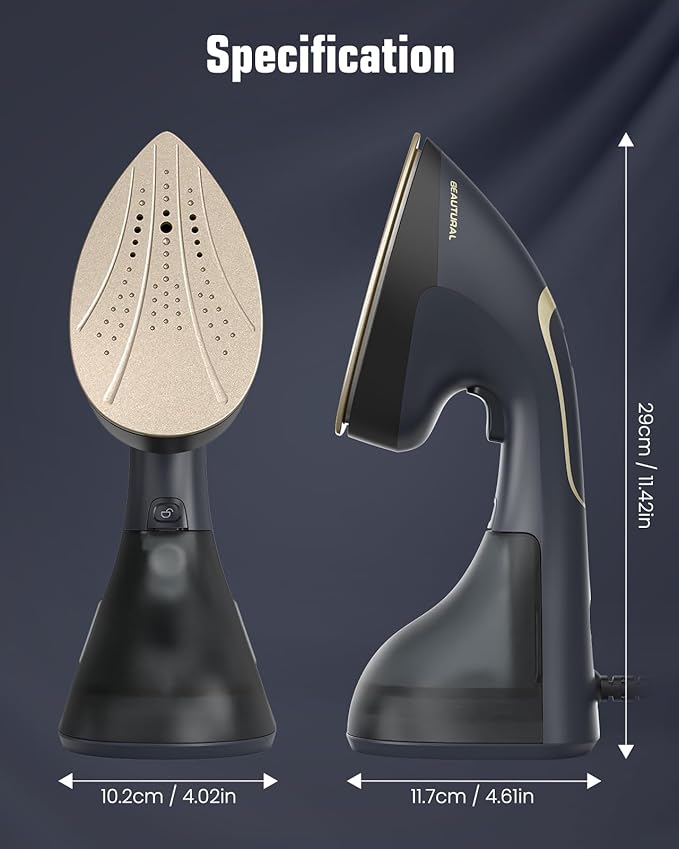 BEAUTURAL Steamer for Clothes, 2-in-1 Steam & Iron, 1200W Handheld Powerful Garment Fabric Wrinkle Remover with Burst Steam, Ceramic Heating Plate, 30-Second Fast Heat-up, Auto-Off (Only for 120V)