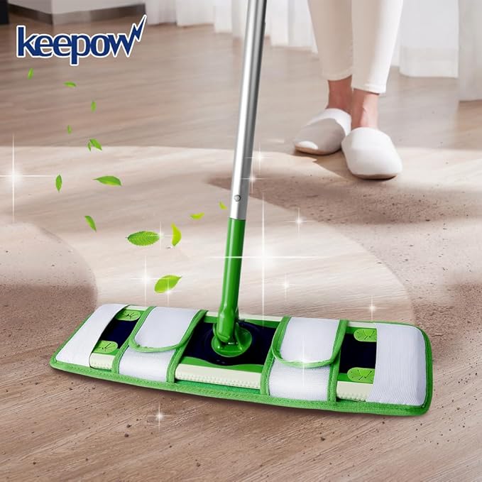 KEEPOW XL Dry Sweeping Cloths for Swiffer XL, Dry Refills for Swiffer XL Mop, Reusable Microfiber Mop Pads for Hardwood Floor, 2 Pack