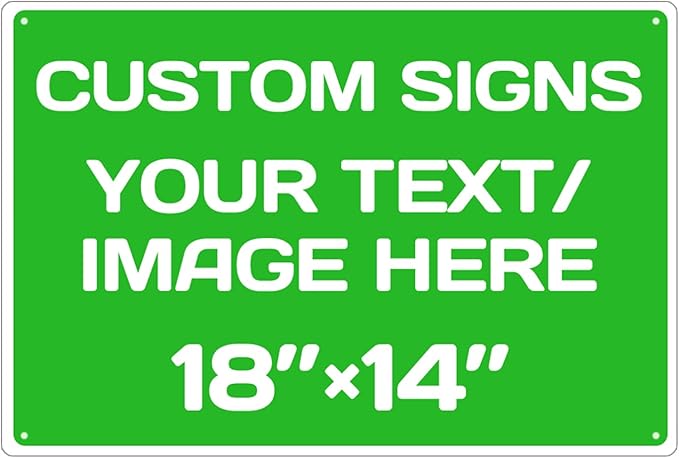 Personalized Aluminum Weatherproof Metal Signs - Custom Text & Picture, Multiple Sizes, Hazard, Garden, Custom Door, Business Signs