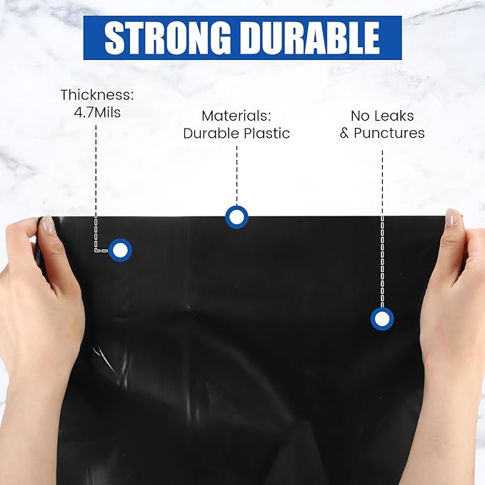 24 Pcak Trash Compactor Bags for 15" Wide Models Black Heavy Duty Garbage Compactor Bag Leak-proof Kitchen Trash Bags with 100 Pcs Twist Ties 2.4 Mil Tear Resistant, Extra Strong Liner