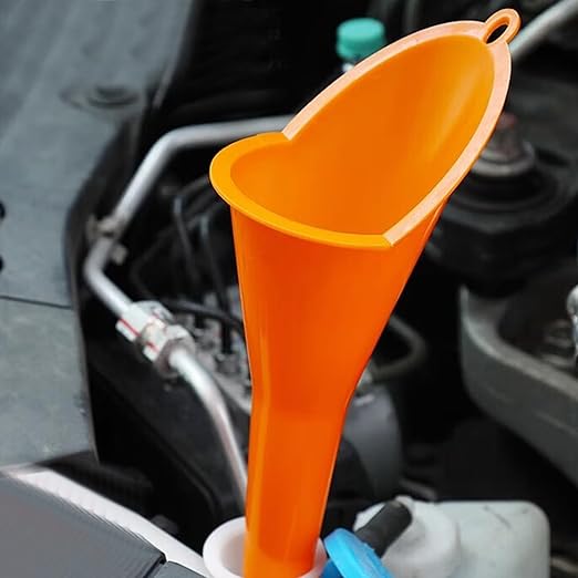 4 Pcs Plastic Long Neck Oil Funnel for Change, Multi-Function Long for Transmission Fluid Automotive Funnels, Car Water Diesel Fuel Kerosene Liquids Engine Oil Funnel Set
