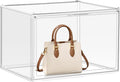 1Pack Clear Stackable Plastic Storage Bins with Magnetic Lid, X-Large Acrylic Display Cases for Book Cosmetic Figures Collectibles Showcase, Shoe Box, Bag Organizer