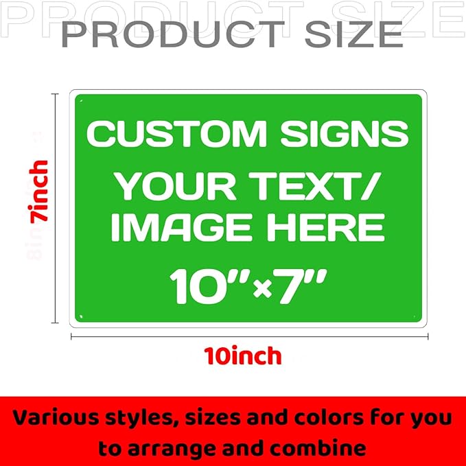 Personalized Aluminum Metal Signs - Weatherproof, Custom Text & Picture, Multiple Sizes, Hazard, Garden, Custom Door, Business Signs