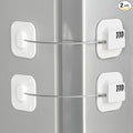 Refrigerator Lock, Combination Lock for Refrigerator Cabinets, Drawers, Heavy Duty Fridge Lock, Easy Install No Keys Needed (White-2Pack)