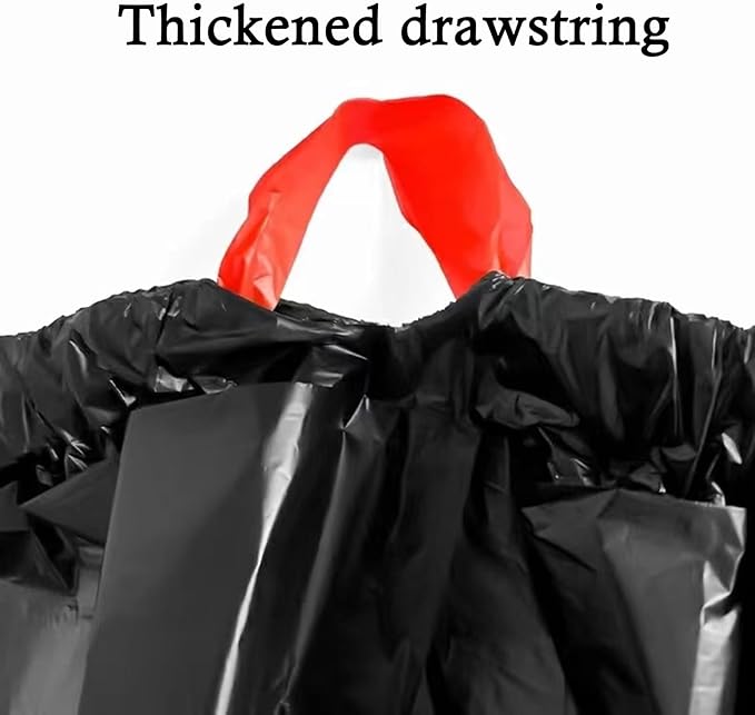 Large Black Trash Bags 20-21 Gallon Drawstring Garbage Bags,Measuring 28x 33.8 inches,Heavy Duty Plastic Garbage Bags for Household Kitchen Office Restaurant Thickened Stretchy (60 Count)