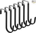 FYY Over the Door Hooks, 6 Pack Door Hangers Hooks with Rubber Prevent Scratches Heavy Duty Organizer Hooks for Living Room, Bathroom, Bedroom, Kitchen Hanging Clothes, Towels, Hats, Coats, Bags Black