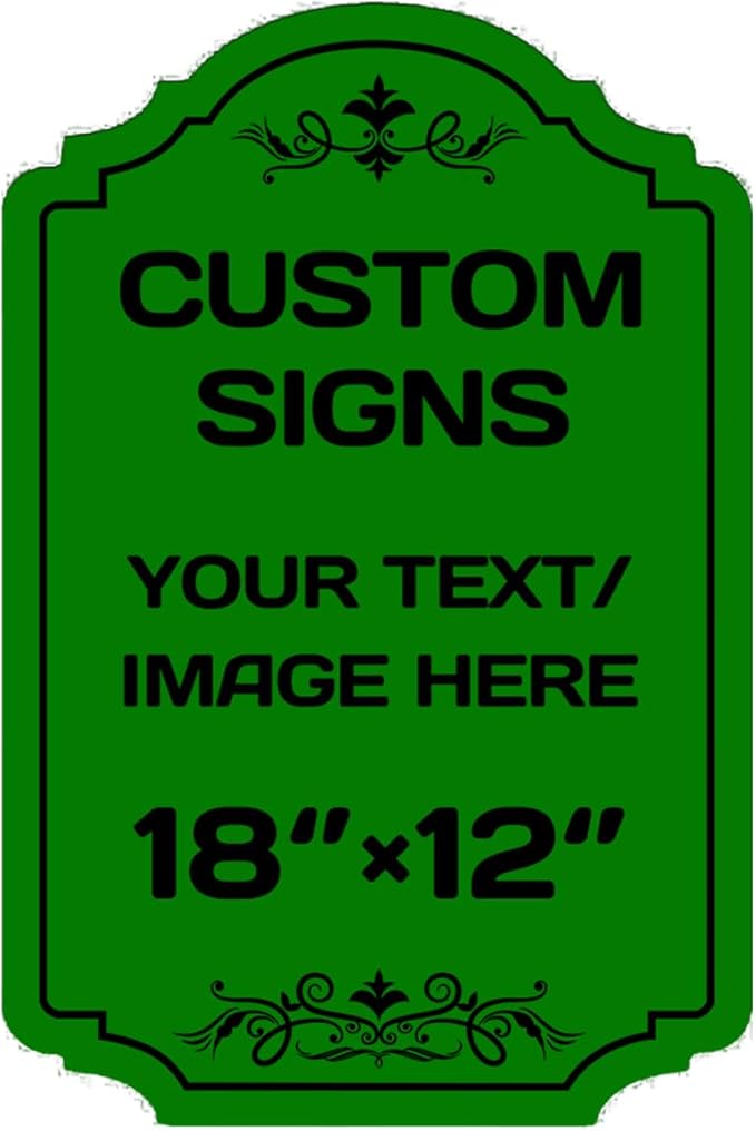 Personalized Aluminum Metal Signs - Weatherproof, Custom Text & Picture, Multiple Sizes - Hazard, Garden, Custom Door & Business Signs