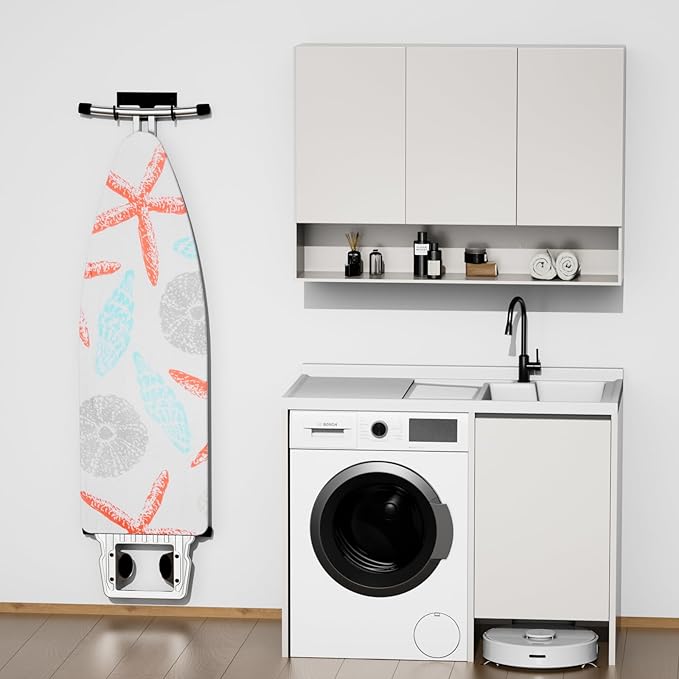 ORLESS Ironing Board Holder Wall Mount, Ironing Board Hanger, Iron Board Holder, Small Y or T Leg Iron Board Hook Wall Mount for Laundry Rooms, 6 Inch