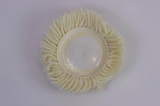 PMD Products 5pk 3" Inch (75MM) Buffer Polish Pads Long Natural Wool Hook and Loop Attached