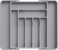 Lifewit Silverware Drawer Organizer, Expandable Utensil Organizer for Kitchen Drawers, Adjustable Cutlery and Flatware Tray, Plastic Spoons Forks Knives Holder Storage Dividers, Medium, Gray